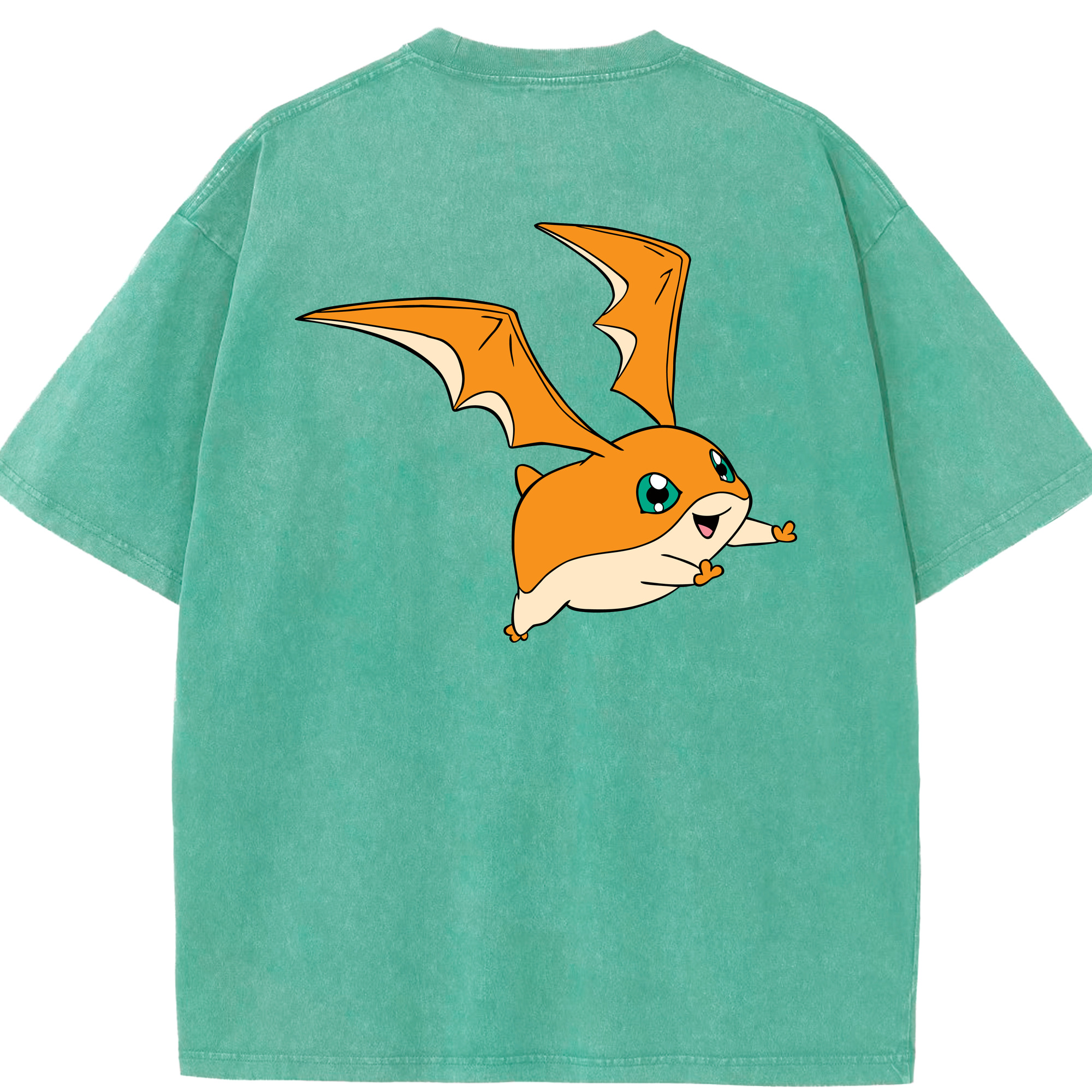 （画像用） Digimon デジタルモンスター/デジモン 綿100% ヴィンテージ風 半袖Tシャツ（背面プリント）